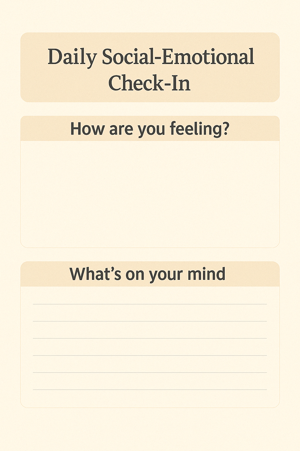 Daily Social-Emotional Check-In