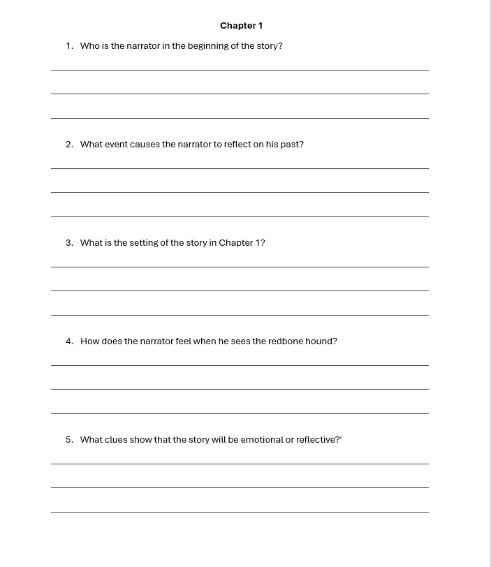 Where the Red Fern Grows - Complete Novel Study Unit - NO PREP
